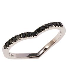"As Is" Colleen Lopez 1/5ctw Diamond Sterling Silver V-Band Ring