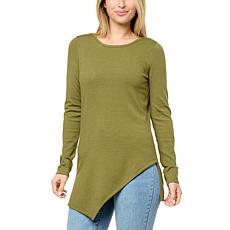 "As Is" Colleen Lopez Boat-Neck Tunic with Asymmetric Pointed Front