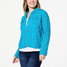 "As Is" Colleen Lopez Cotton Eyelet Jacket