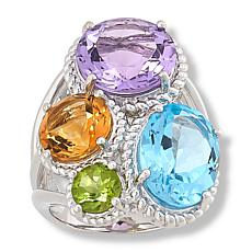 "As Is" Colleen Lopez Multigemstone Cluster Statement Ring
