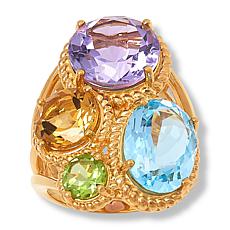 "As Is" Colleen Lopez Multigemstone Cluster Statement Ring