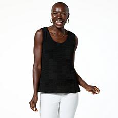 "As Is" Colleen Lopez Open Knit Flounce Hem Tank Top