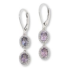 "As Is" Colleen Lopez Orchid Spinel and White Zircon Drop Earrings