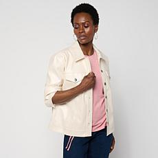 "As Is" Colleen Lopez Pearlized Faux Leather Jacket 