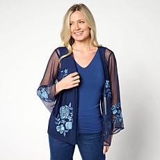 "As Is" Colleen Lopez Printed Mesh Topper