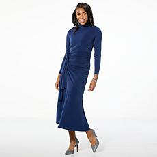 "As Is" Colleen Lopez Ruched Mock Neck Dress