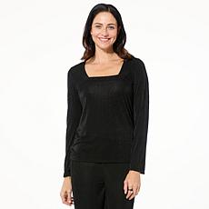 "As Is" Colleen Lopez Square Neck Top with Bell Sleeves