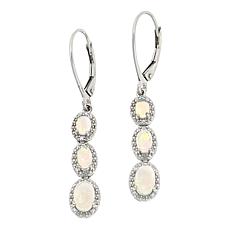 "As Is" Colleen Lopez Sterling Silver 3-Stone Leverback Drop Earrings