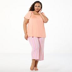 "As Is" Comfort Code 2-piece Soft & Light Top and Capri Pant Sleep Set