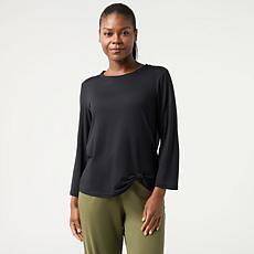 "As Is" Comfort Code Stretch Jersey Knot Front Tunic