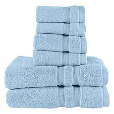 "As Is" Concierge Collection Coastal 6-piece 100% Cotton Towel Set 