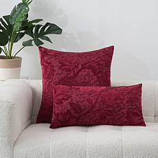 "As Is" Concierge Collection Set of 2 Velvet Jacquard Decorative Pi...