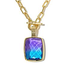 "As Is" Connie Craig Carroll Jewlry Tatum Quartz Doublt Pendant Ncklce