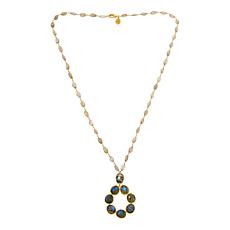 "As Is" Connie Craig Carroll Monroe Labradorite Wreath Drop Necklace