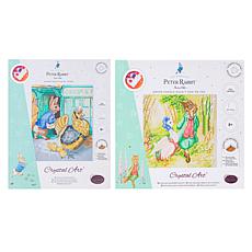 "As Is" Craft Buddy Crystal Art Peter Rabbit Characters 2pk Canvas Kit