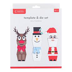 "As Is" Crafter's Companion Merry Friendmas Dies and Template Set