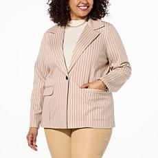 "As Is" Curations x Nicole Hickl Pinstriped Knit Blazer