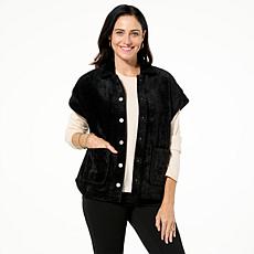 "As Is" Democracy Drop Shoulder Plush Button Front Vest