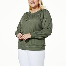 "As Is" Democracy Long-Sleeve Lace Front Sweatshirt