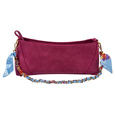 "As Is" Designed For Joy Birdie Leather Hobo w Chain and Scarf Detail