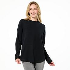 "As Is" DG2 by Diane Gilman Brushed Knit Rhinestone Embellished Top