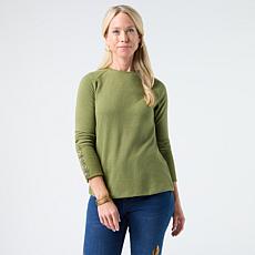 "As Is" DG2 by Diane Gilman Cuffed Raglan Sleeve Top