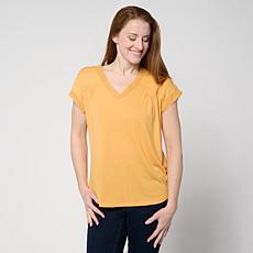 "As Is" DG2 by Diane Gilman Everyday Jersey Lace Trimmed Knit Top