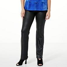"As Is" DG2 by Diane Gilman High-Rise Coated Knit Bootcut Lean Jean