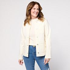 "As Is" DG2 by Diane Gilman Lux Touch Denim Patch Pocket Utility Ja...