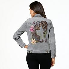 "As Is" DG2 by Diane Gilman New Classic Stretch Denim Embroidered B...