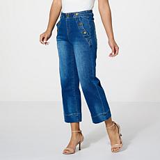 "As Is" DG2 by Diane Gilman New Classic Stretch Denim Pull-On Crop ...