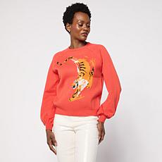 "As Is" DG2 by Diane Gilman Sculpted Jaquard SoftEase Knit Sweater