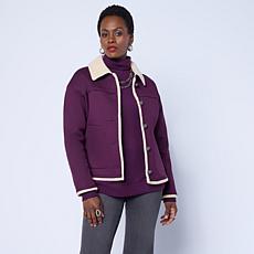 "As Is" DG2 by Diane Gilman Stretch Denim & Sherpa Jacket