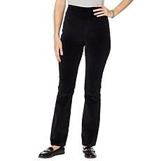 "As Is" DG2 by Diane Gilman Stretch Velvet Pull-On Boot-Cut Jean