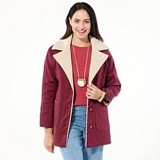 "As Is" DG2 by Diane Gilman Vintage-Style Denim Sherpa Coat