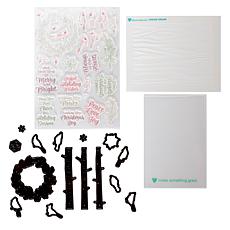 "As Is" Diamond Press Christmas Cardinal Stamp, Die and Stencil Kit