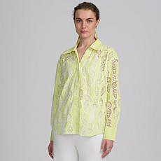 "As Is" Elle Live Get the Look Striped Lace Shirt