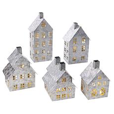 "As Is" Emryn House 5pc Farmhouse Village Set with String Lights