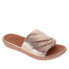 "As Is" FitFlop Sola Feather Leather Slide Sandal