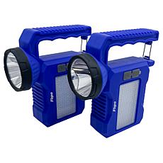 "As Is" Flipo Rechargeable Solar Work Lights - Set of 2  