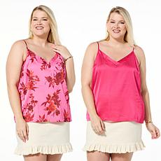 "As Is" G by Giuliana 2-pack Woven Satin Camisole