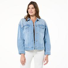 "As Is" G by Giuliana Black Label Denim Rhinestone Jacket
