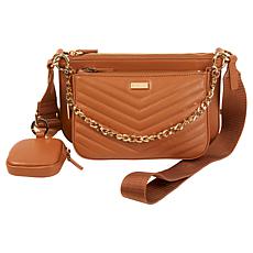 "As Is" G by Giuliana Black Label Lamb Leather Multiset Crossbody -...