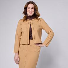 "As Is" G by Giuliana Black Label Roma Knit Jacket with Rhinestone ...