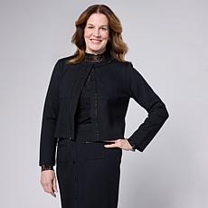 "As Is" G by Giuliana Black Label Roma Knit Jacket with Rhinestone ...