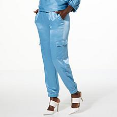 "As Is" G by Giuliana Black Label Satin Jogger