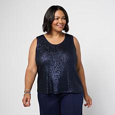 "As Is" G by Giuliana Black Label Sequin Knit Tank