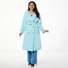 "As Is" G by Giuliana Black Label Sequined Trench Coat