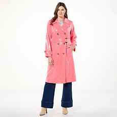 "As Is" G by Giuliana Black Label Sequined Trench Coat