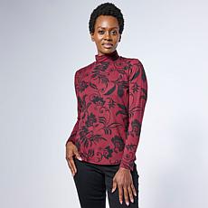 "As Is" G by Giuliana G-Knit Printed Mock Neck Top